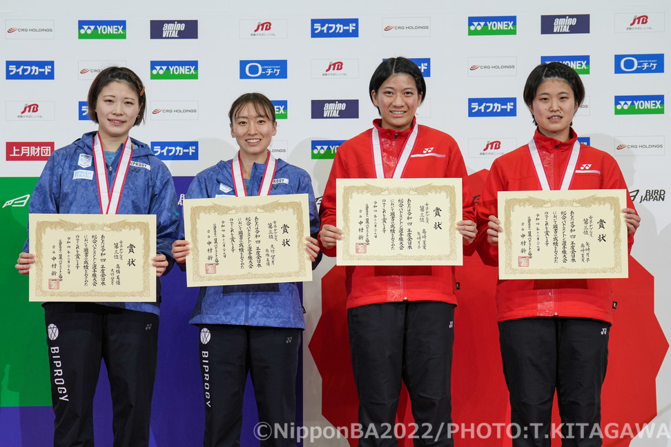 女子ダブルス：矢﨑月子／髙崎夏実(山陰合同銀行)、大竹望月／髙橋美優(BIPROGY)